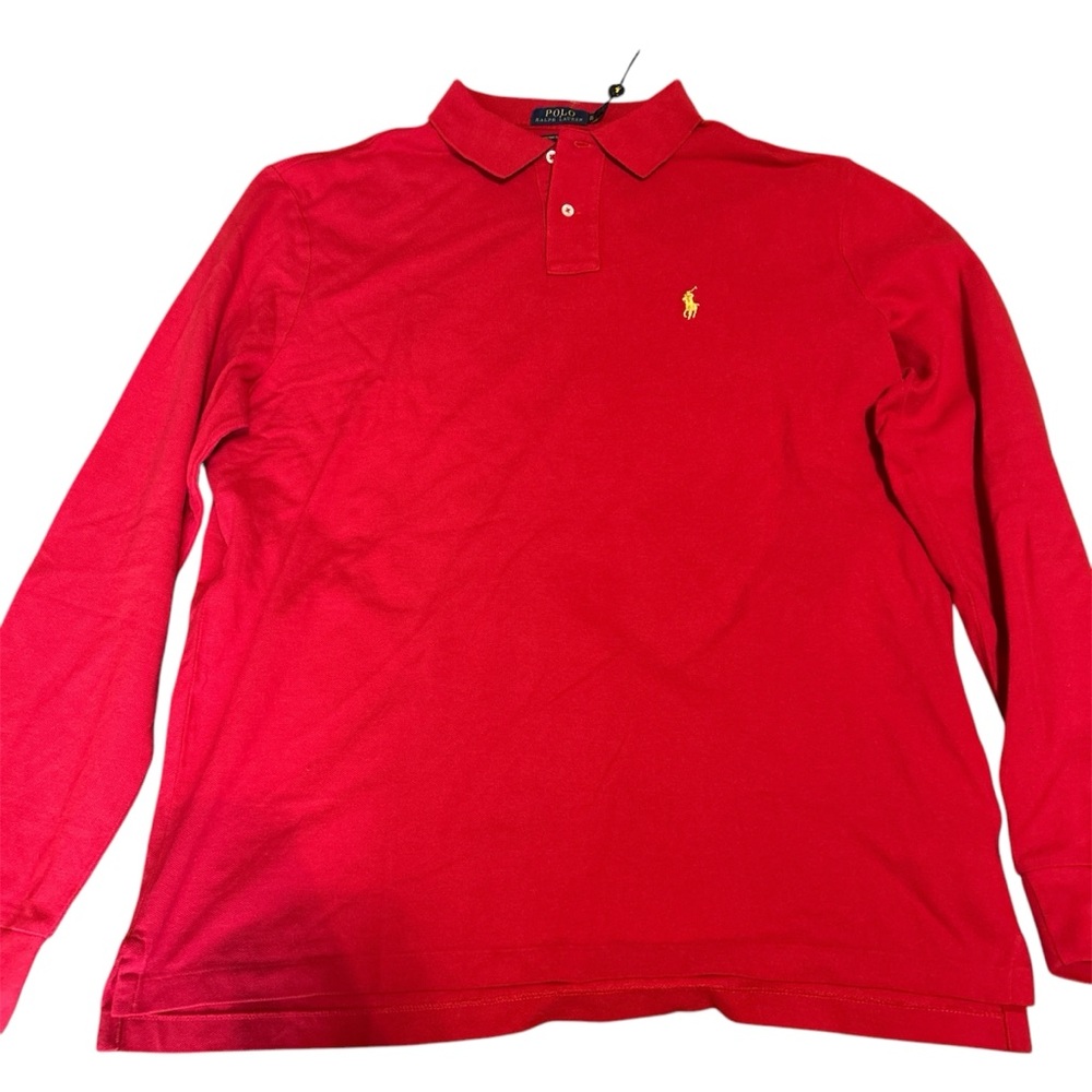 Red Polo Ralph Lauren long sleeve shirt 
Size XL #polo